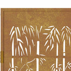 Cancello da giardino 100x75 cm in acciaio Corten con design in bambù