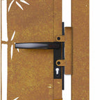 Cancello da giardino 100x100 cm in acciaio Corten e design in bambù