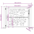 Cancello da giardino 100x100 cm in acciaio Corten e design in bambù