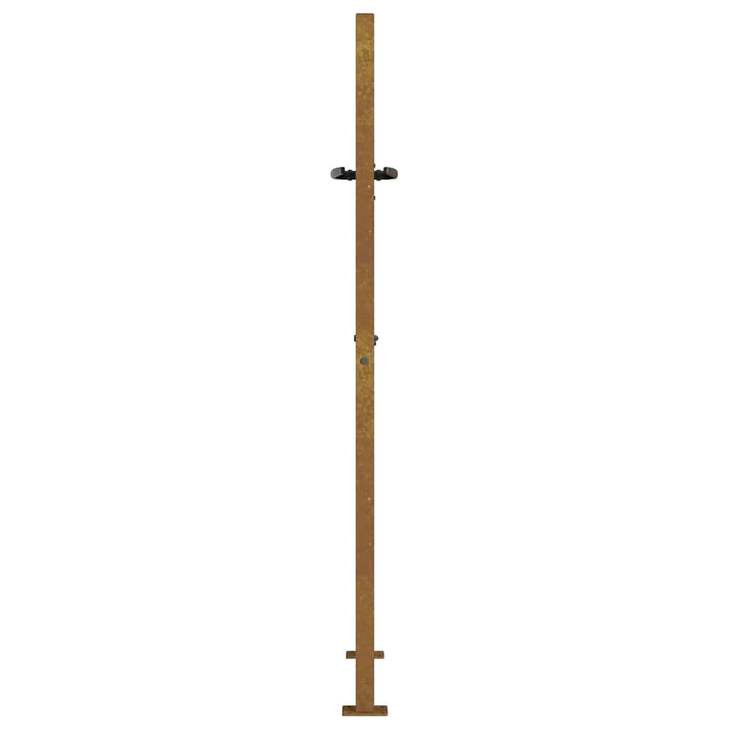 Cancello da giardino 100x125 cm in acciaio Corten con design in bambù
