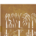 Cancello da giardino 100x125 cm in acciaio Corten con design in bambù