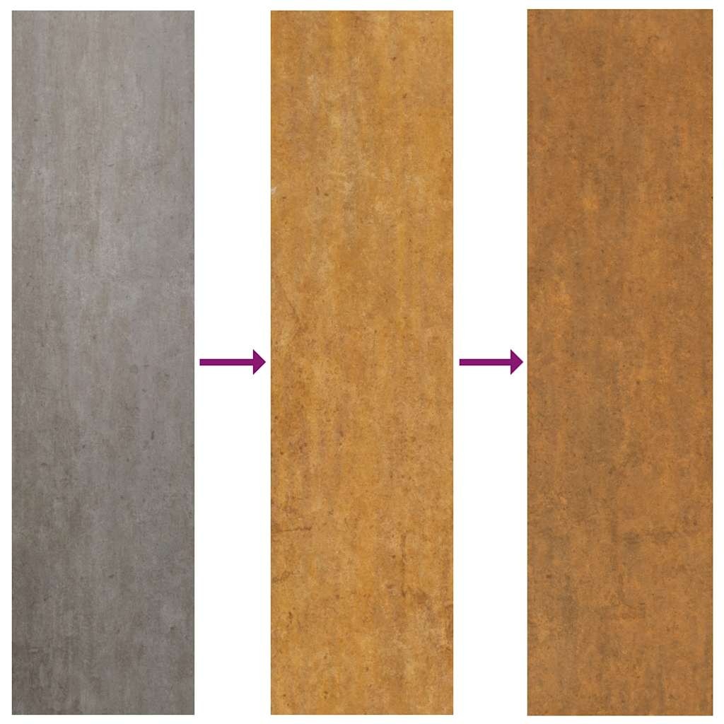 Cancello da giardino 100x200 cm in acciaio corten con design in bambù
