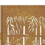 Cancello da giardino 100x200 cm in acciaio corten con design in bambù