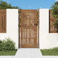 Cancello da giardino 100x200 cm in acciaio corten con design in bambù