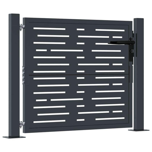 Cancello da giardino antracite 100x75 cm in acciaio design quadrato