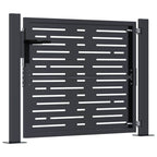 Cancello da giardino antracite 100x75 cm in acciaio design quadrato
