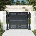 Cancello da giardino antracite 100x75 cm in acciaio design quadrato