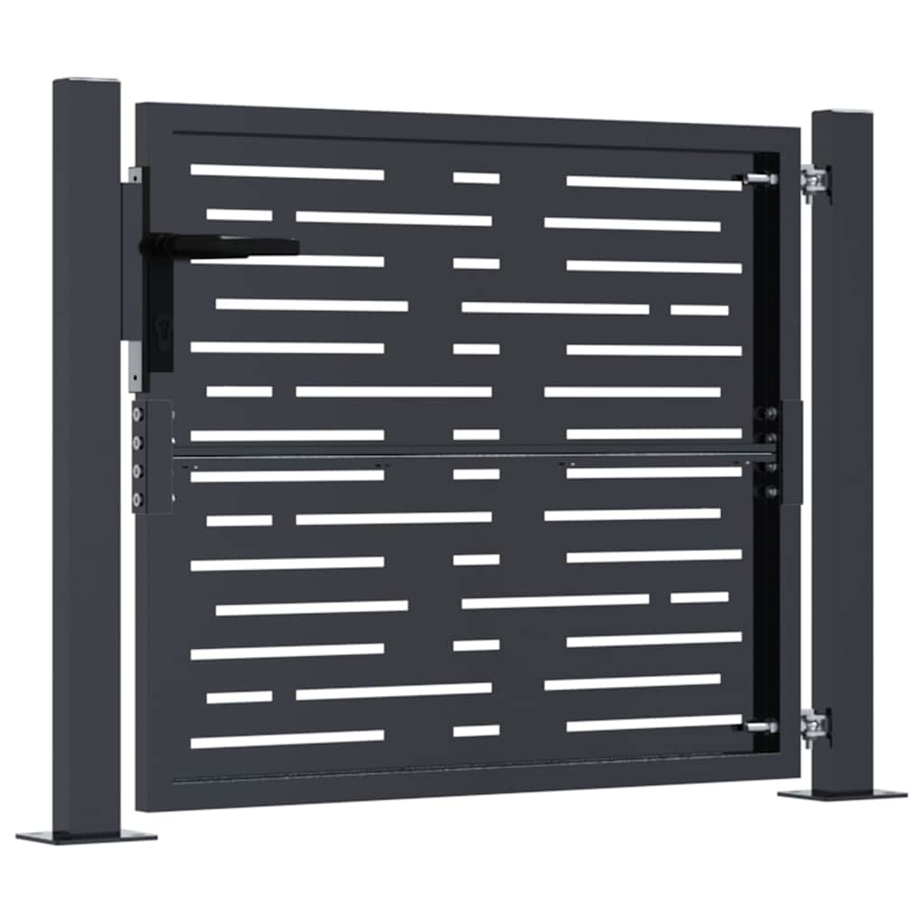 Cancello da giardino antracite 100x100 cm in acciaio design quadrato