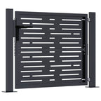 Cancello da giardino antracite 100x100 cm in acciaio design quadrato