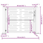 Cancello da giardino antracite 100x100 cm in acciaio design quadrato
