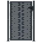 Cancello da giardino antracite 100x125 cm in acciaio design quadrato