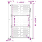 Cancello da giardino antracite 100x125 cm in acciaio design quadrato