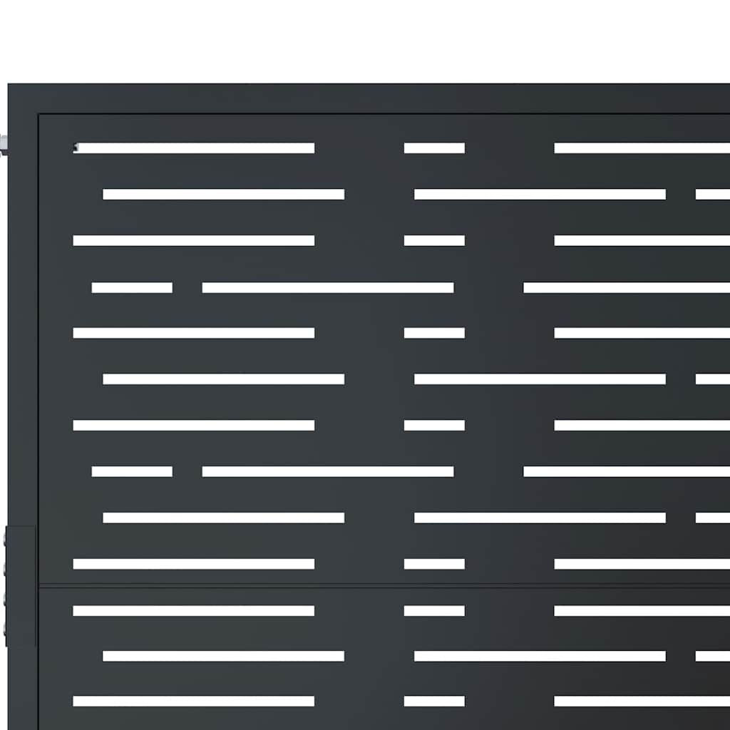 Cancello da giardino antracite 100x150 cm in acciaio design quadrato