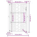 Cancello da giardino antracite 100x150 cm in acciaio design quadrato