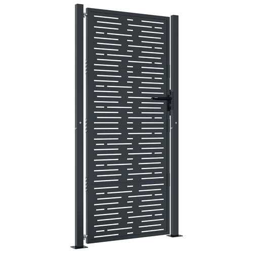 Cancello da giardino antracite 100x175 cm in acciaio design quadrato