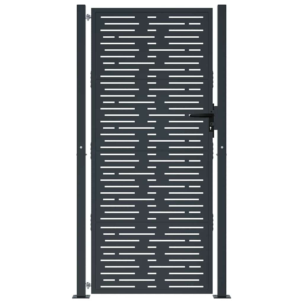 Cancello da giardino antracite 100x175 cm in acciaio design quadrato