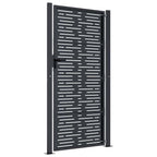 Cancello da giardino antracite 100x175 cm in acciaio design quadrato
