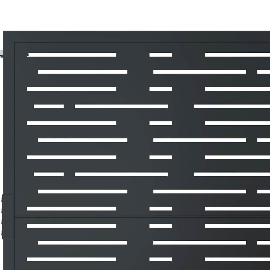 Cancello da giardino antracite 100x175 cm in acciaio design quadrato