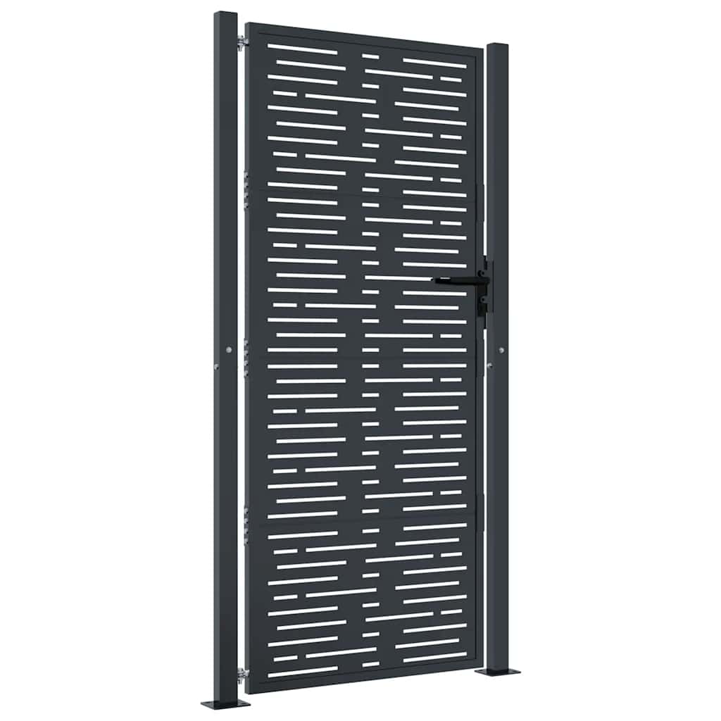 Cancello da giardino antracite 100x200 cm in acciaio design quadrato