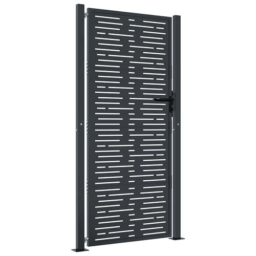 Cancello da giardino antracite 100x200 cm in acciaio design quadrato