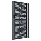 Cancello da giardino antracite 100x200 cm in acciaio design quadrato