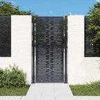 Cancello da giardino antracite 100x200 cm in acciaio design quadrato
