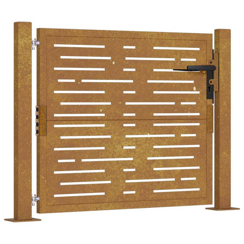 Cancello da giardino 100x75 cm in acciaio Corten design quadrato