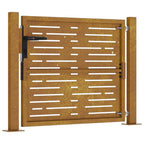 Cancello da giardino 100x75 cm in acciaio Corten design quadrato