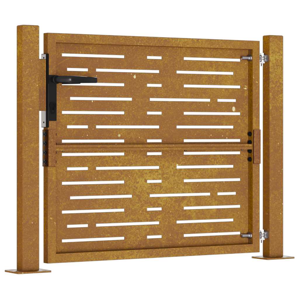 Cancello da giardino 100x75 cm in acciaio Corten design quadrato