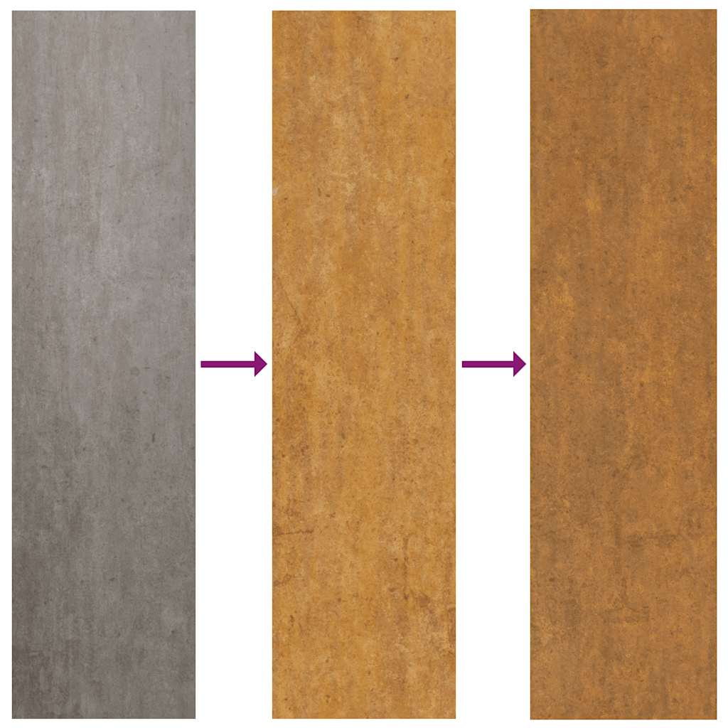 Cancello da giardino 100x75 cm in acciaio Corten design quadrato