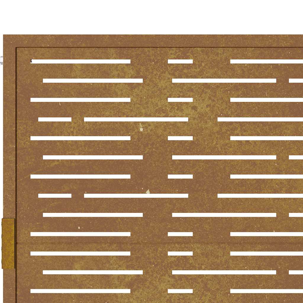 Cancello da giardino 100x75 cm in acciaio Corten design quadrato