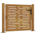 Cancello da giardino 100x100 cm in acciaio Corten design quadrato
