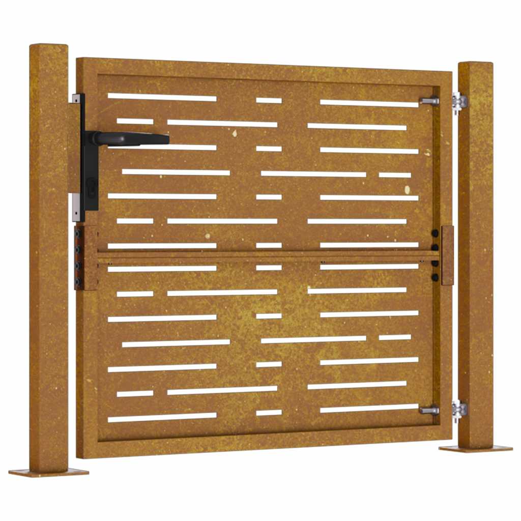 Cancello da giardino 100x100 cm in acciaio Corten design quadrato