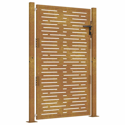 Cancello da giardino 100x125 cm in acciaio Corten design quadrato
