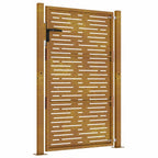 Cancello da giardino 100x125 cm in acciaio Corten design quadrato