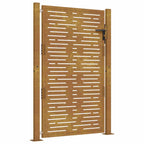 Cancello da giardino 100x150 cm in acciaio Corten design quadrato