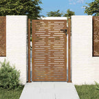 Cancello da giardino 100x150 cm in acciaio Corten design quadrato