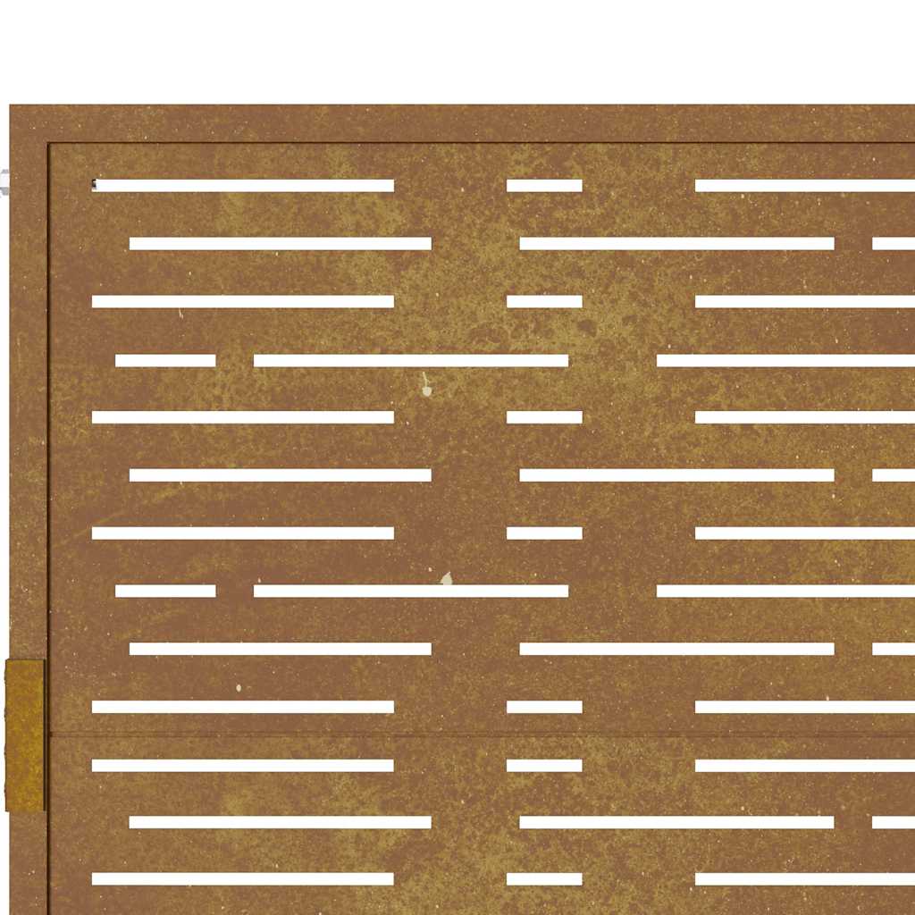 Cancello da giardino 100x175 cm acciaio Corten design quadrato