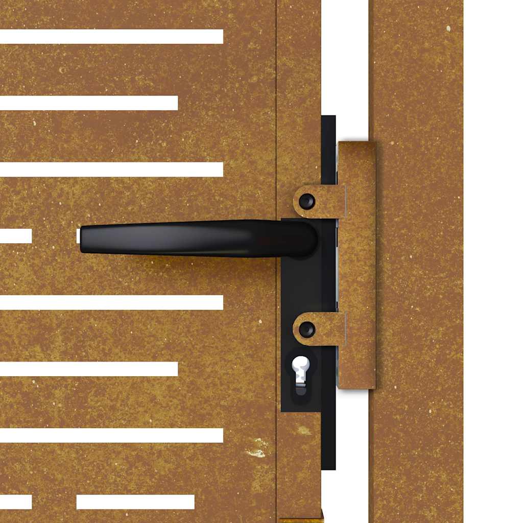 Cancello da giardino 100x175 cm acciaio Corten design quadrato