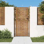 Cancello da giardino 100x175 cm acciaio Corten design quadrato