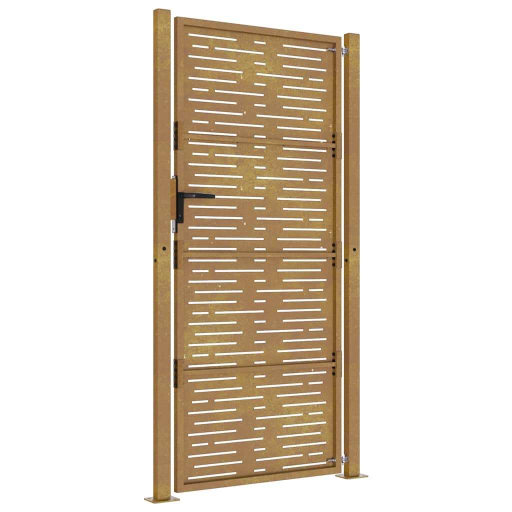 Cancello da giardino 100x200 cm acciaio Corten design quadrato