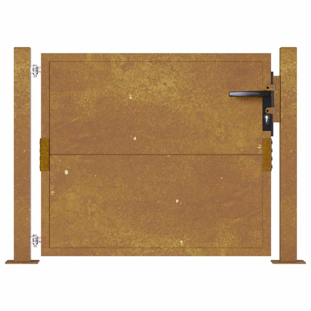 Cancello da giardino 100x75 cm in acciaio Corten