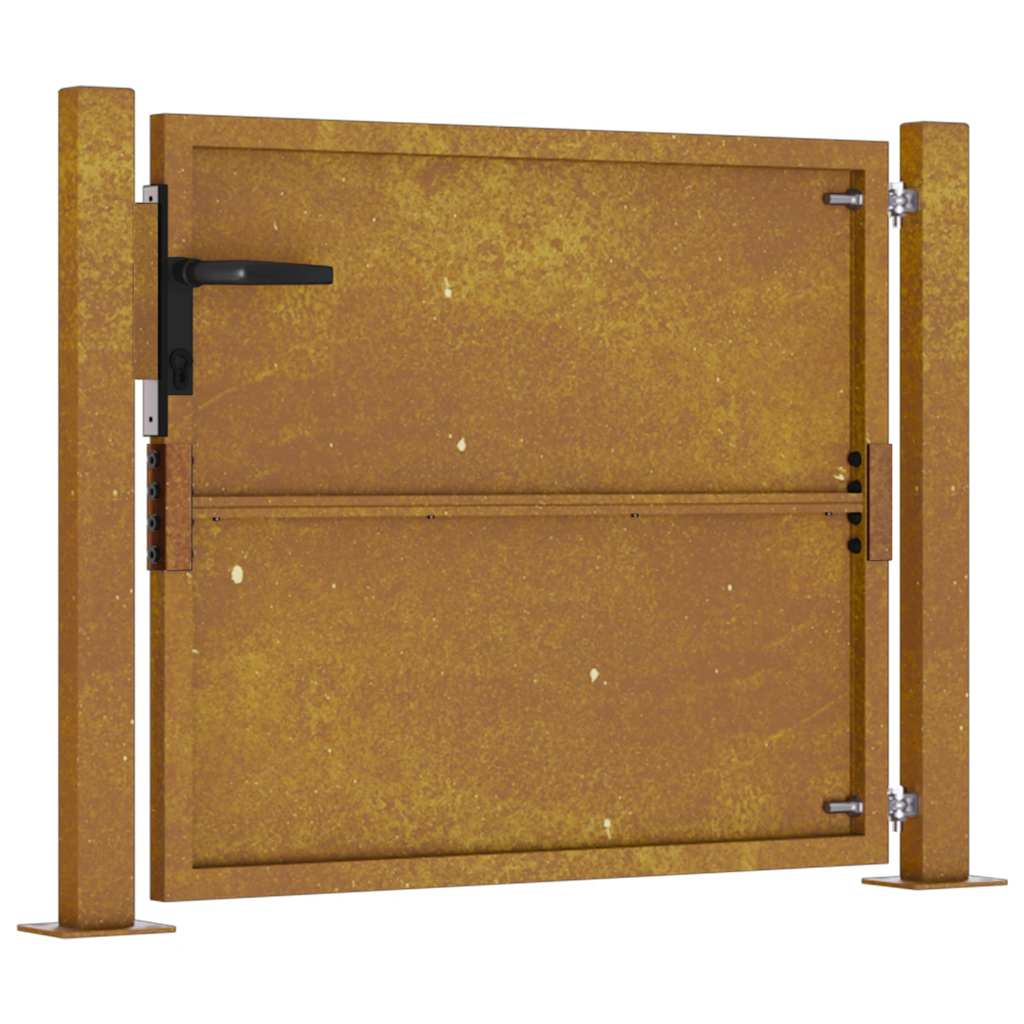 Cancello da giardino 100x75 cm in acciaio Corten