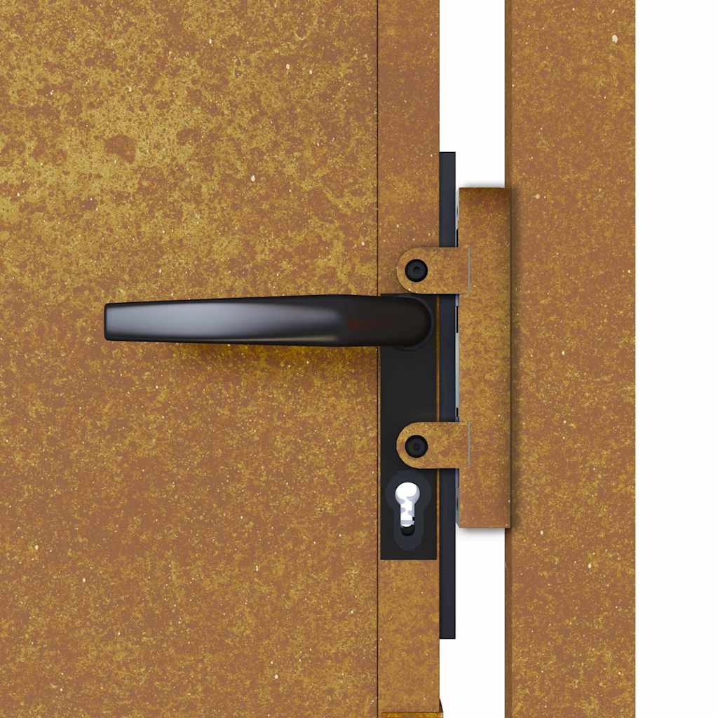 Cancello da giardino 100x75 cm in acciaio Corten