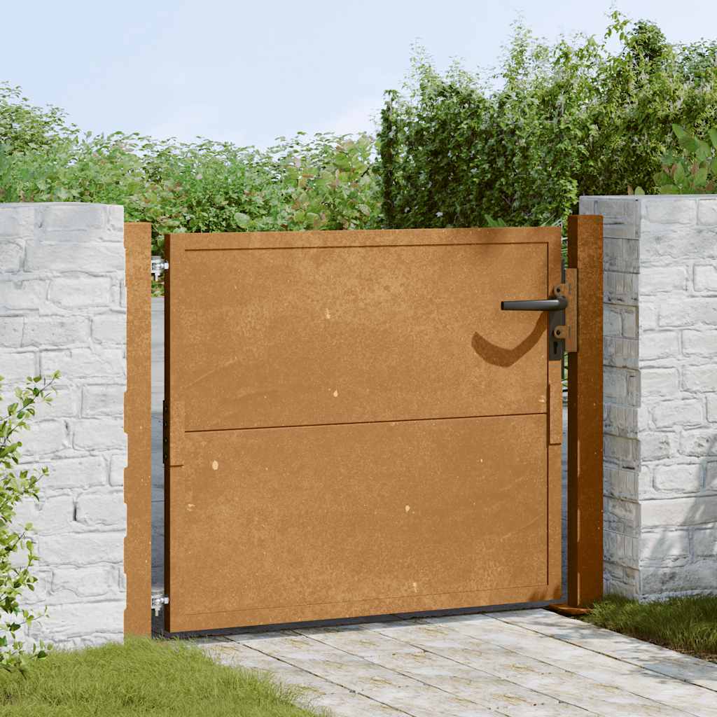 Cancello da giardino 100x100 cm in acciaio Corten