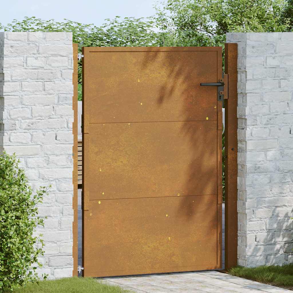 Cancello da giardino 100x125 cm in acciaio Corten