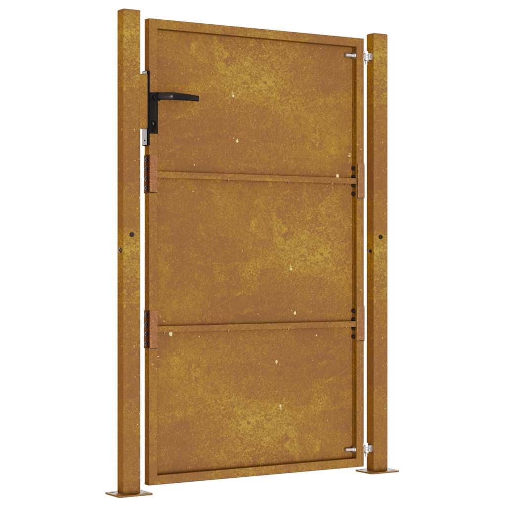 Cancello da giardino 100x125 cm in acciaio Corten