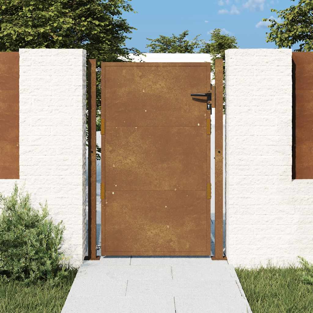 Cancello da giardino 100x125 cm in acciaio Corten