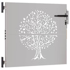 Cancello da giardino 85x75 cm in acciaio Corten con design ad albero