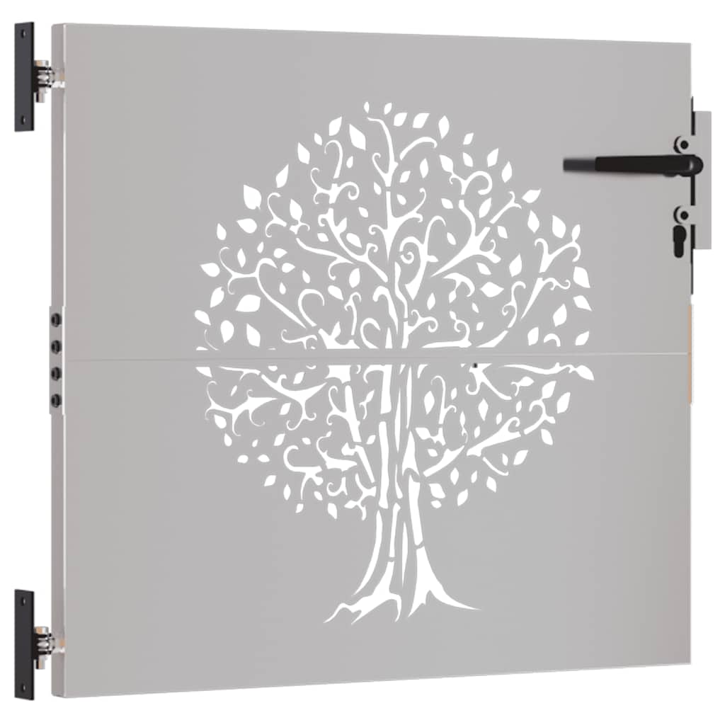 Cancello da giardino 85x75 cm in acciaio Corten con design ad albero